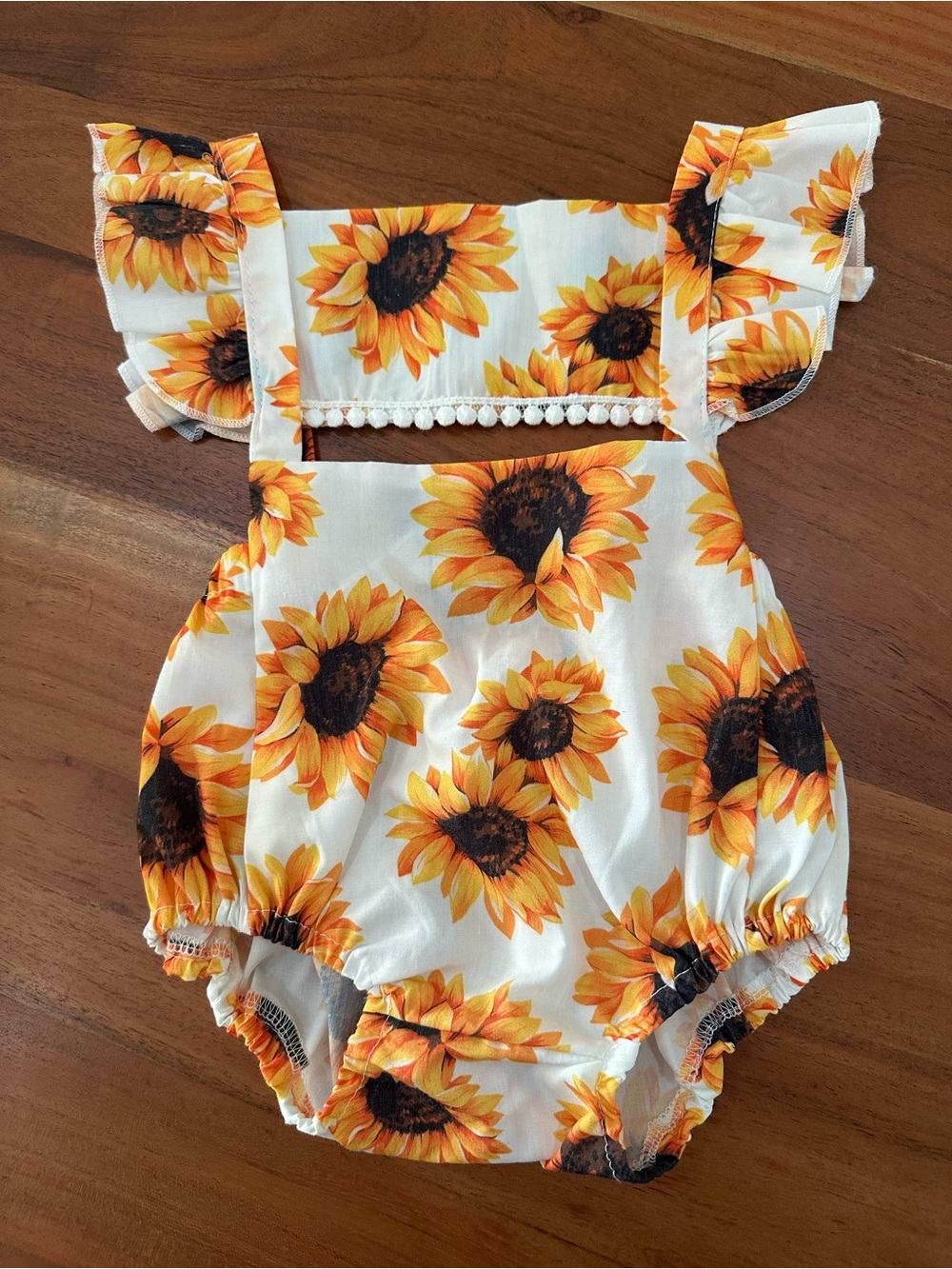 Sunflower Print Baby Romper